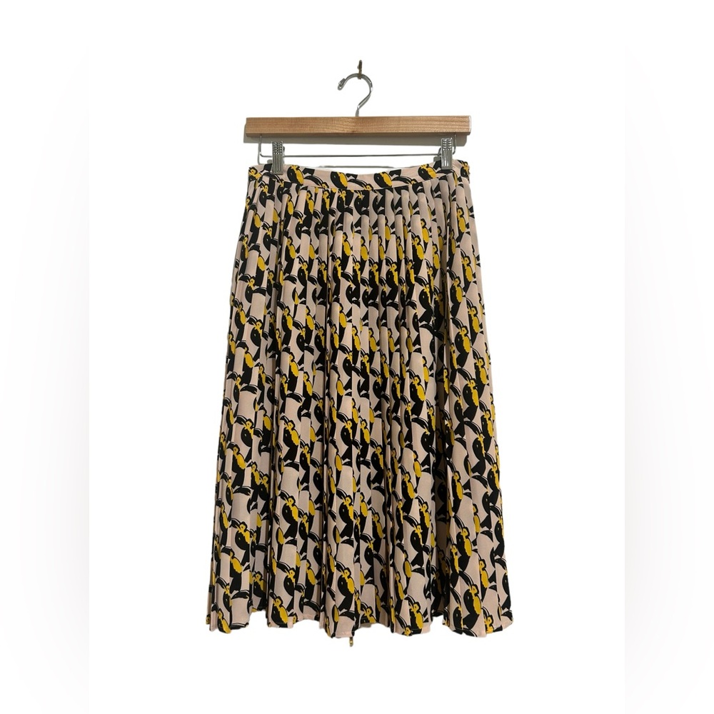 Bird Print Avec Les Filles Pleated Skirt